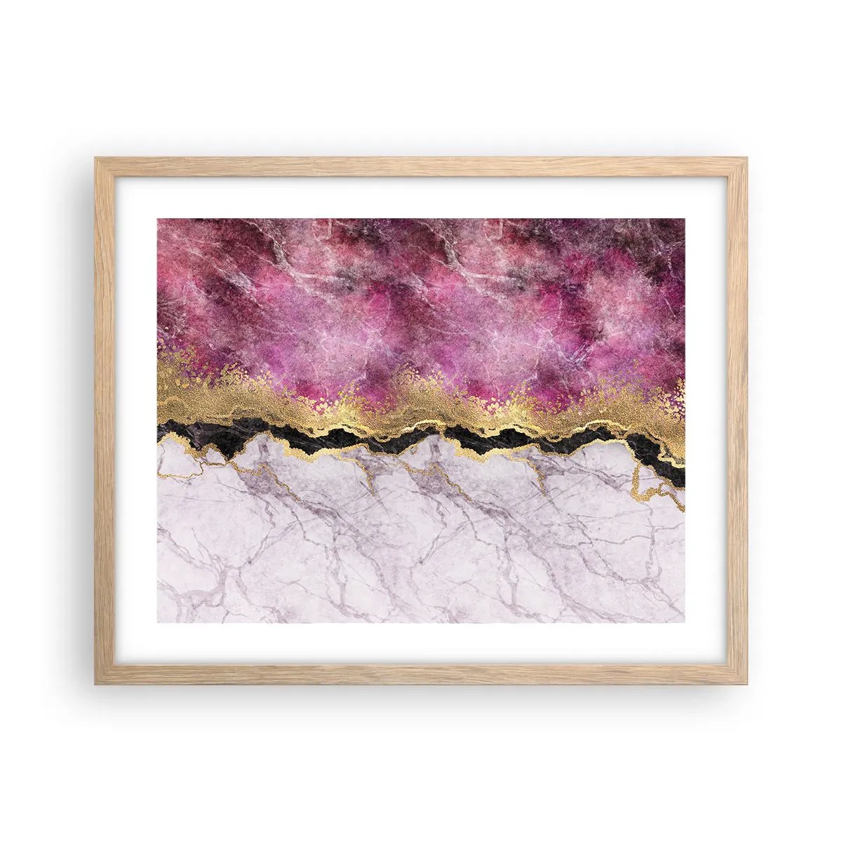 Poster în ramă de stejar deschis - La graniță - 50x40 cm