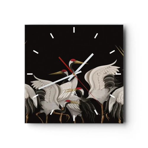 Ceas de perete - Ceas pe sticlă - Problemele importante ale păsărilor - 30x30 cm