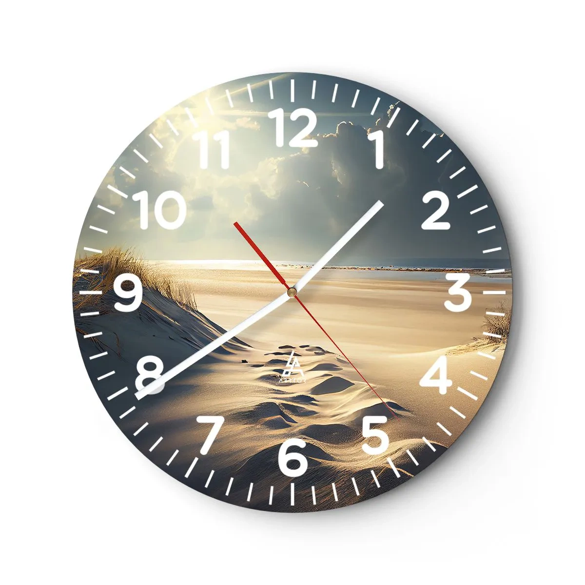 Ceas de perete - Ceas pe sticlă - Peisaj liniștitor - 40x40 cm