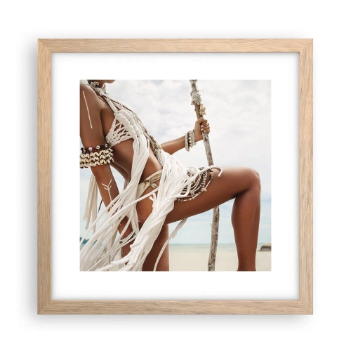 Poster în ramă de stejar deschis - Preoteasa Soarelui - 30x30 cm