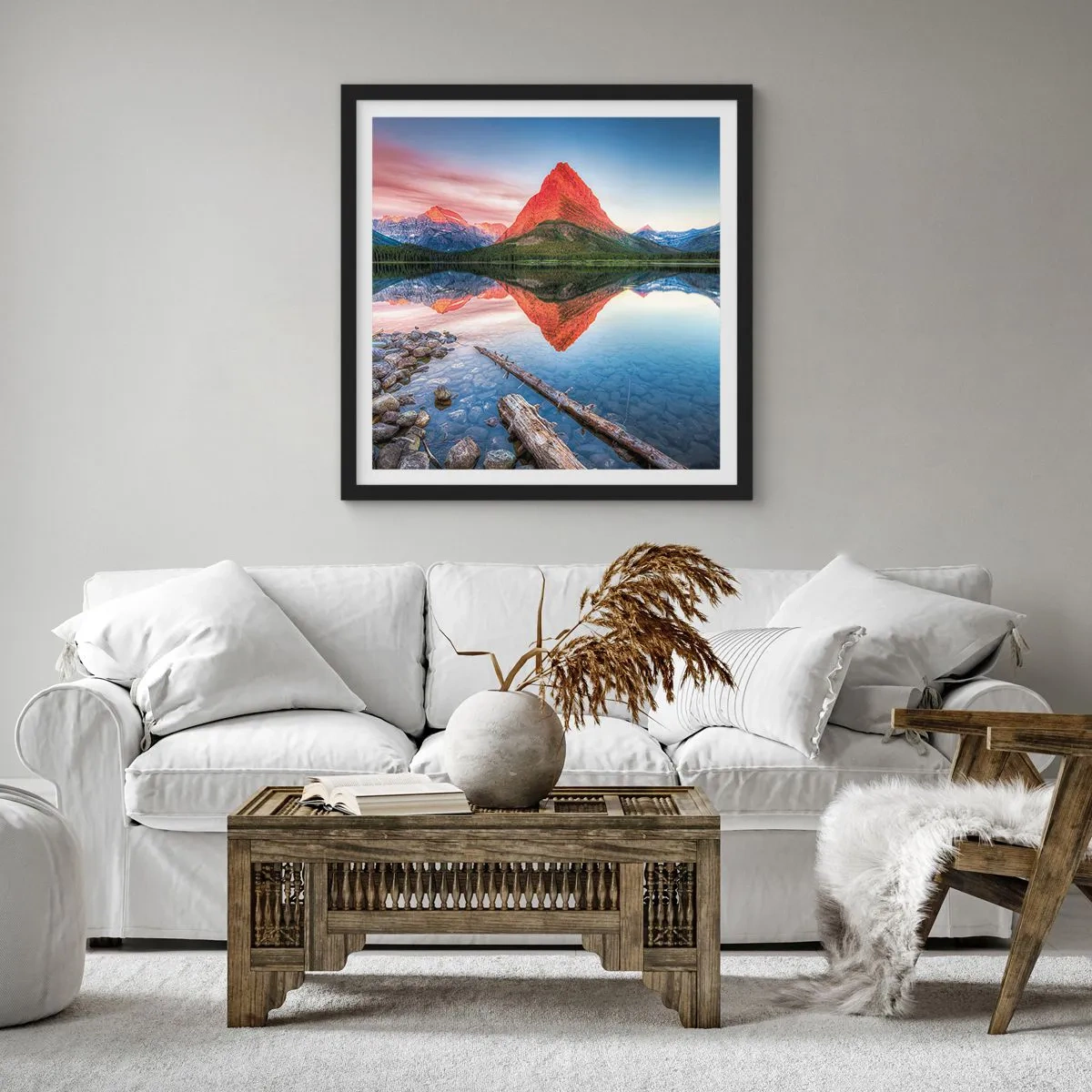 Poster în ramă neagră - Căldură și frig - 50x50 cm