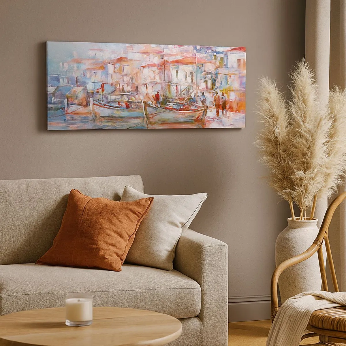 Tablou pe pânză - Vacanță pastelată - 100x40 cm