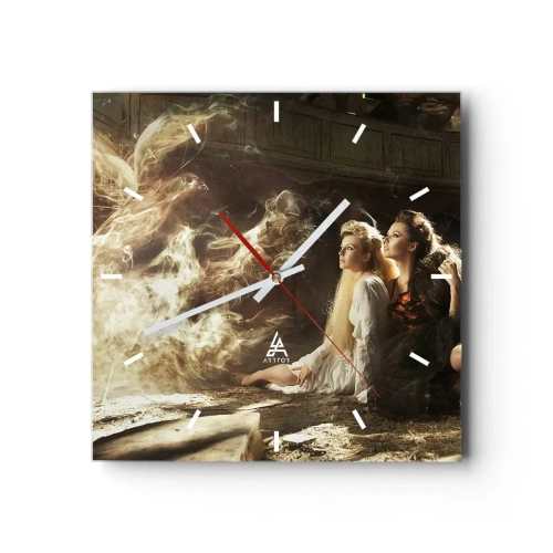 Ceas de perete - Ceas pe sticlă - Și poezia s-a născut - 40x40 cm