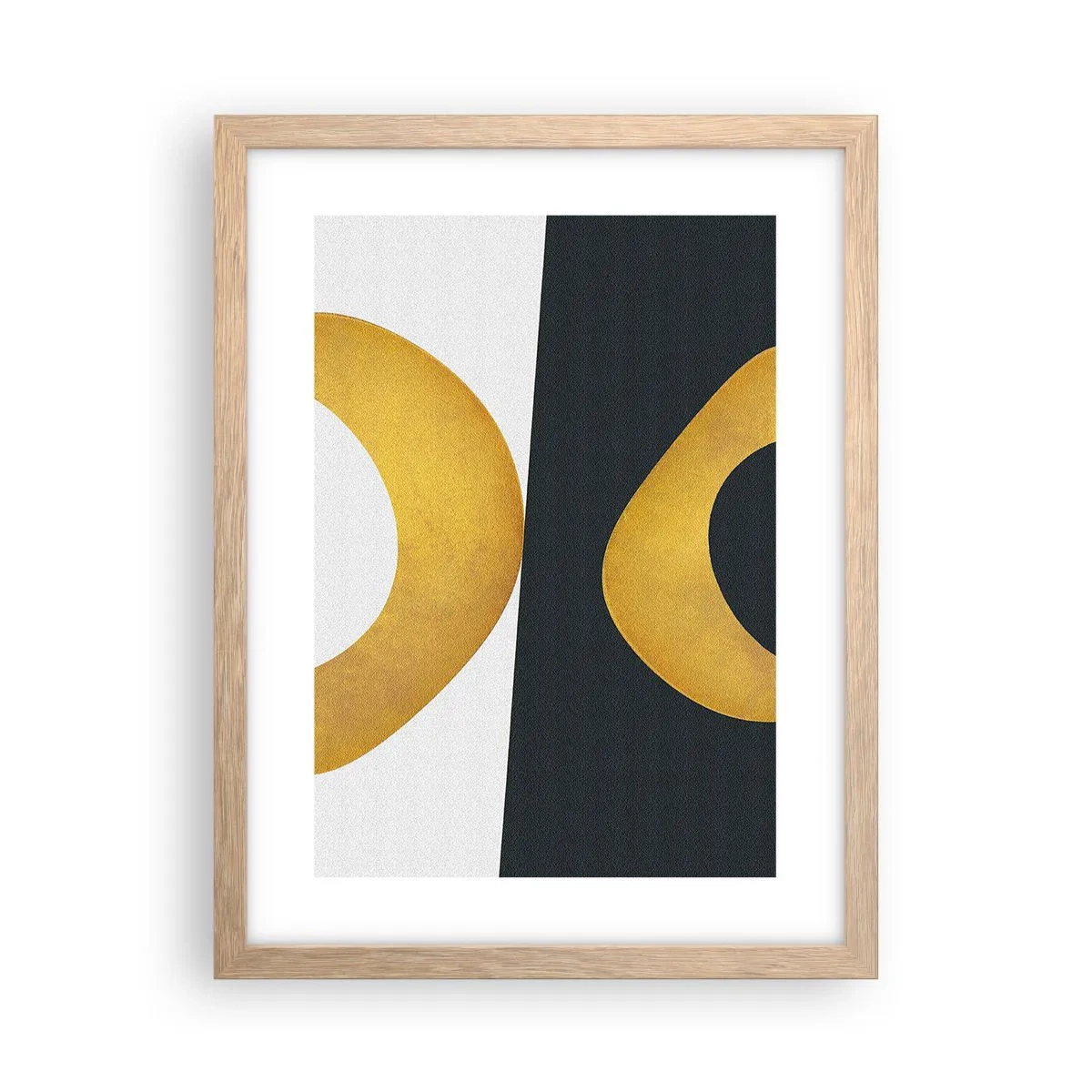 Poster în ramă de stejar deschis - În primul rând: aurul - 30x40 cm