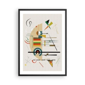 Poster în ramă neagră - Compoziție geometrică abstractă - 50x70cm - Și lumea râde - Decorațiune modernă pentru perete pentru living și dormitor ARTTOR