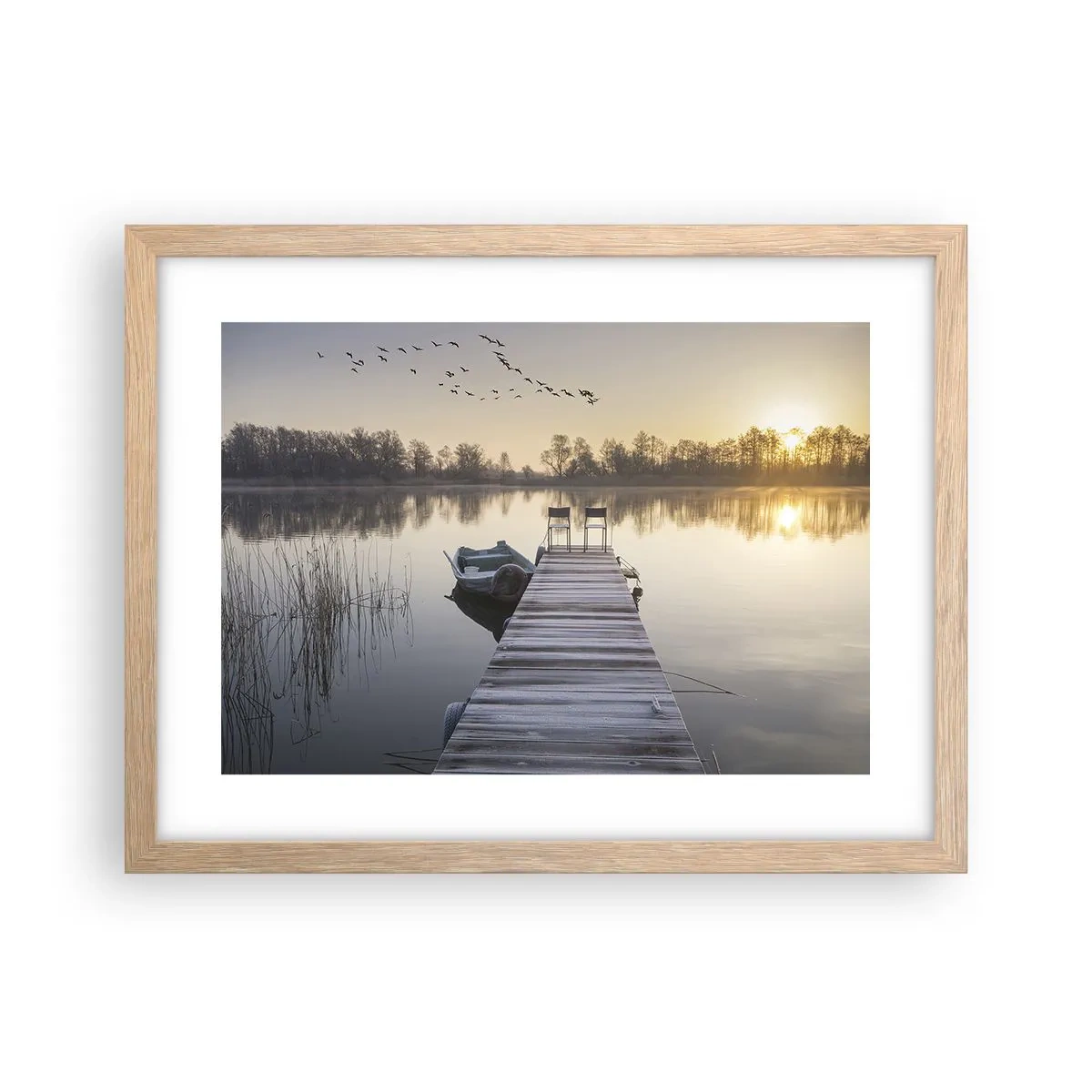 Poster în ramă de stejar deschis - O să mă întorc în curând - 40x30 cm