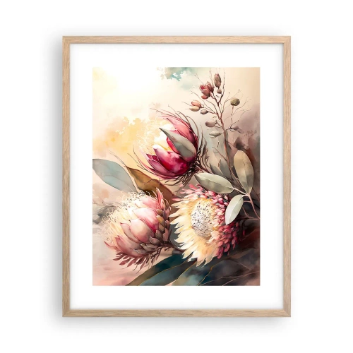 Poster în ramă de stejar deschis - Profil și en face - 40x50 cm