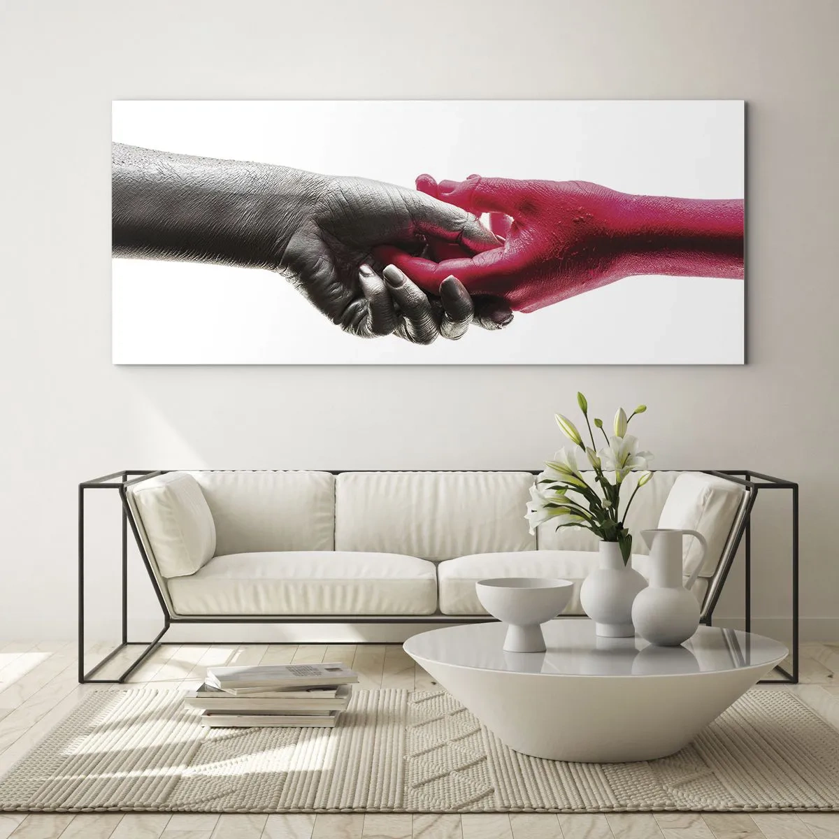 Tablou pe sticlă - Împreună, deși diferiți - 100x40 cm