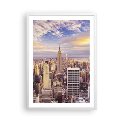 Poster în ramă albă - Ajungeți la nori înșiși - 50x70 cm