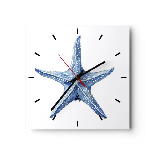 Ceas de perete - Ceas pe sticlă - Steaua mării - 40x40 cm