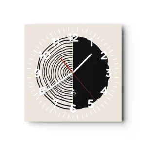 Ceas de perete - Ceas pe sticlă - Jumi-juma - 30x30 cm
