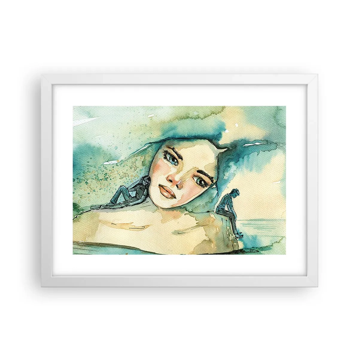 Poster în ramă albă - Am I blue? - 40x30 cm