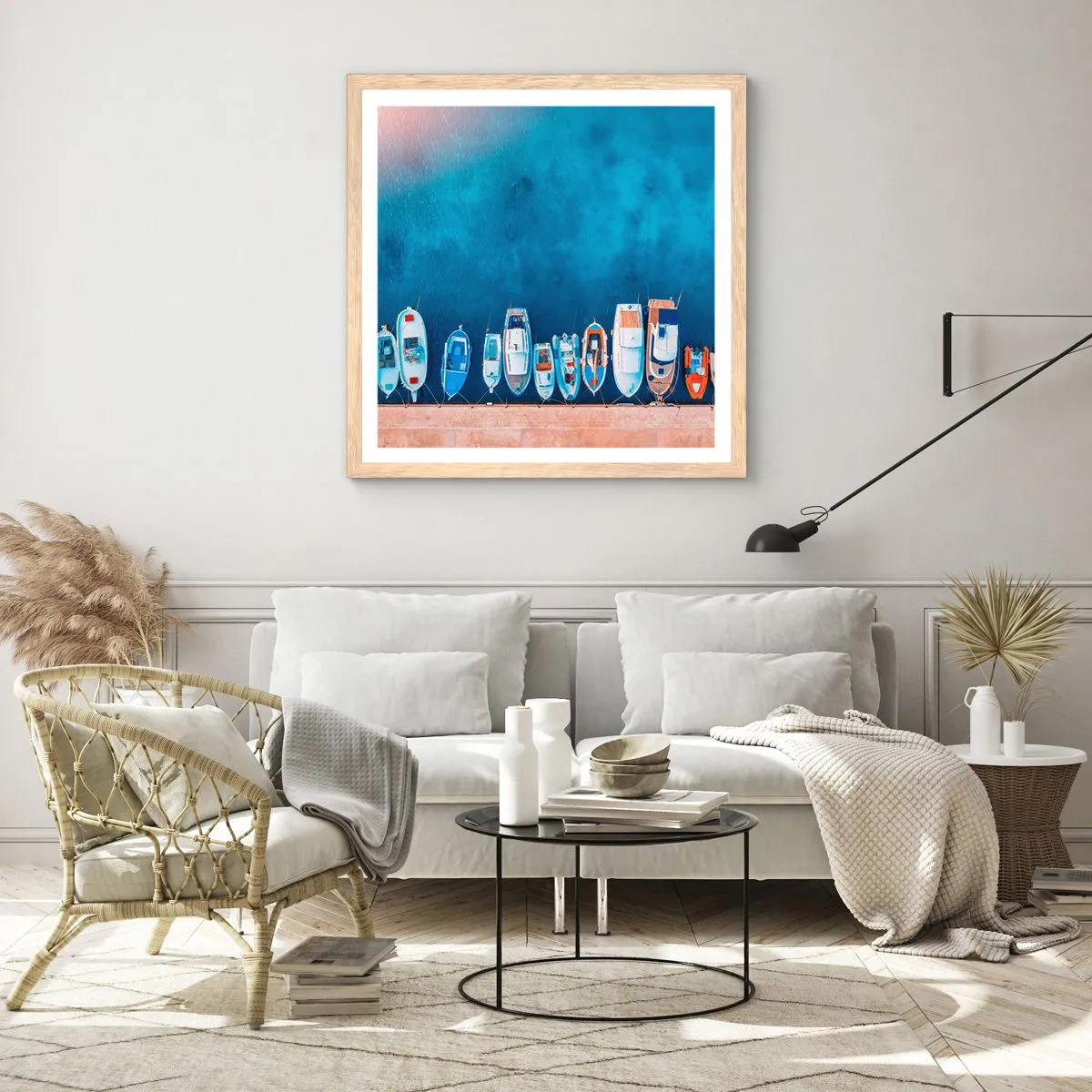 Poster în ramă de stejar deschis - Aliniere - 40x40 cm