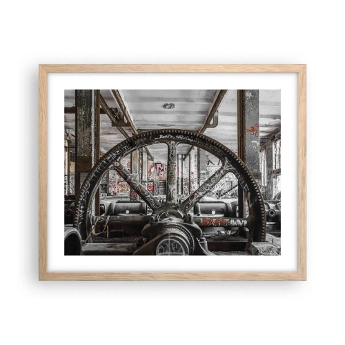 Poster în ramă de stejar deschis - Viața secretă a unei fabrici - 50x40 cm