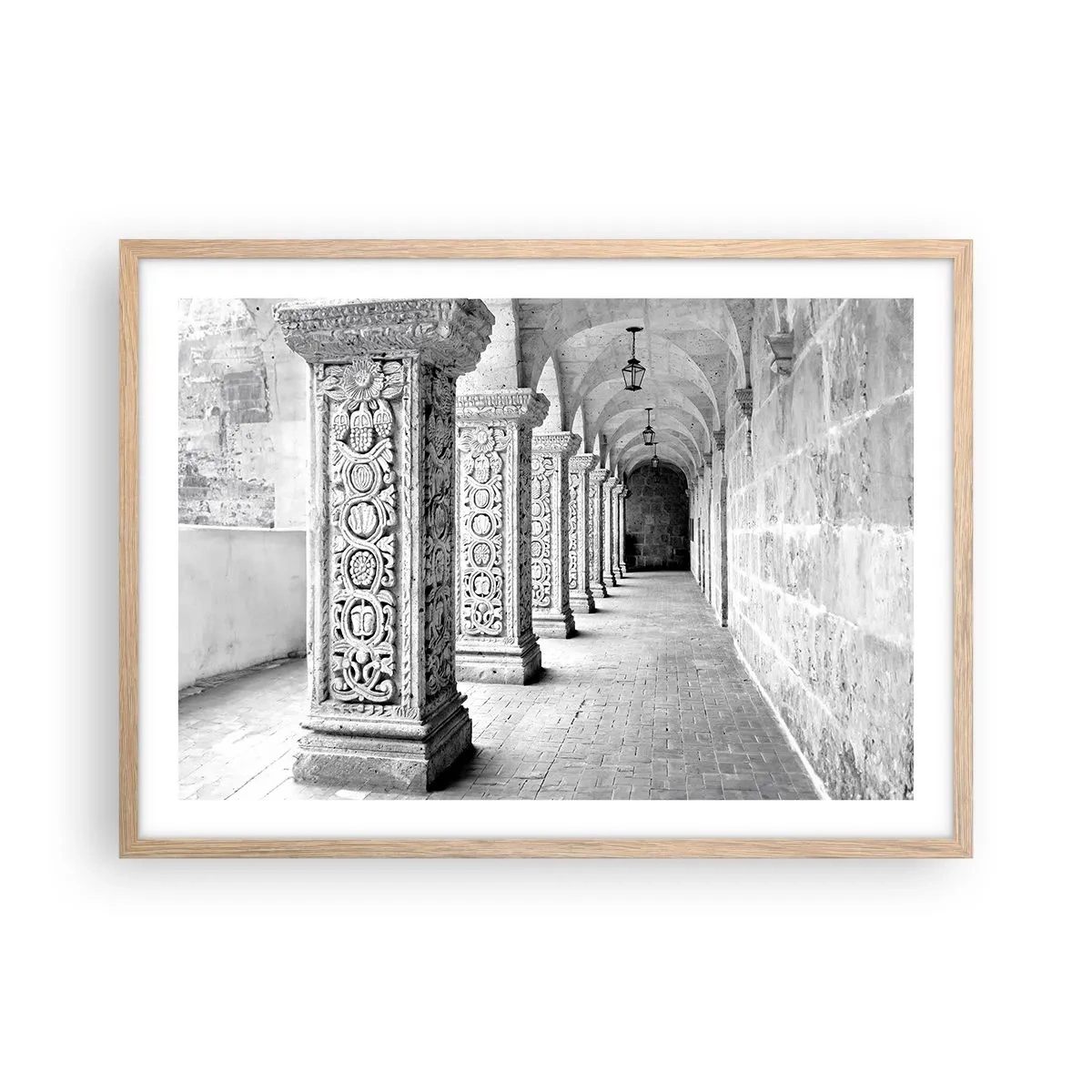 Poster în ramă de stejar deschis - Și încotro…? - 70x50 cm