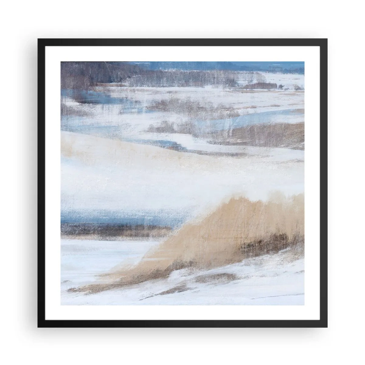 Poster în ramă neagră - Compoziție de iarnă - 60x60 cm