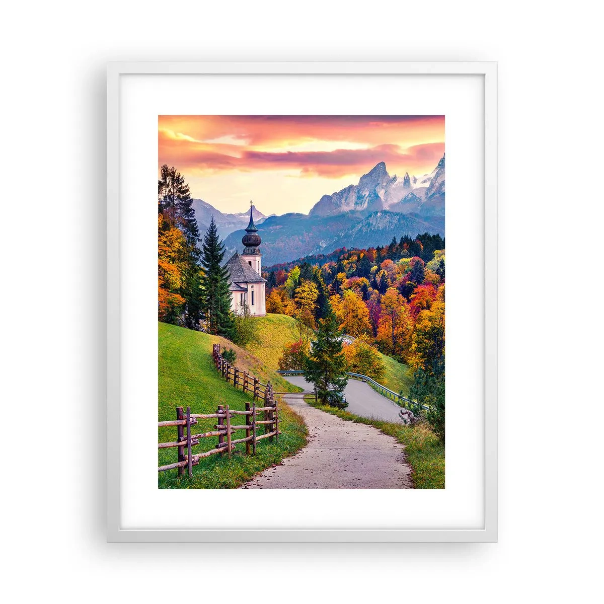 Poster în ramă albă - Un peisaj ca o pictură - 40x50 cm