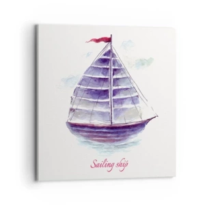 Tablou pe pânză - Pânze pline și apă calmă - 70x70 cm