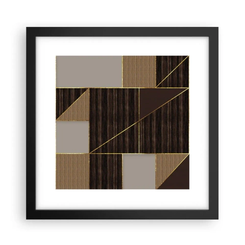 Poster în ramă neagră - Un mozaic de maro și auriu - 30x30 cm