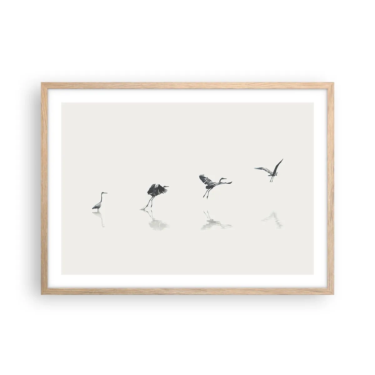 Poster în ramă de stejar deschis - Patru pași simpli - 70x50 cm