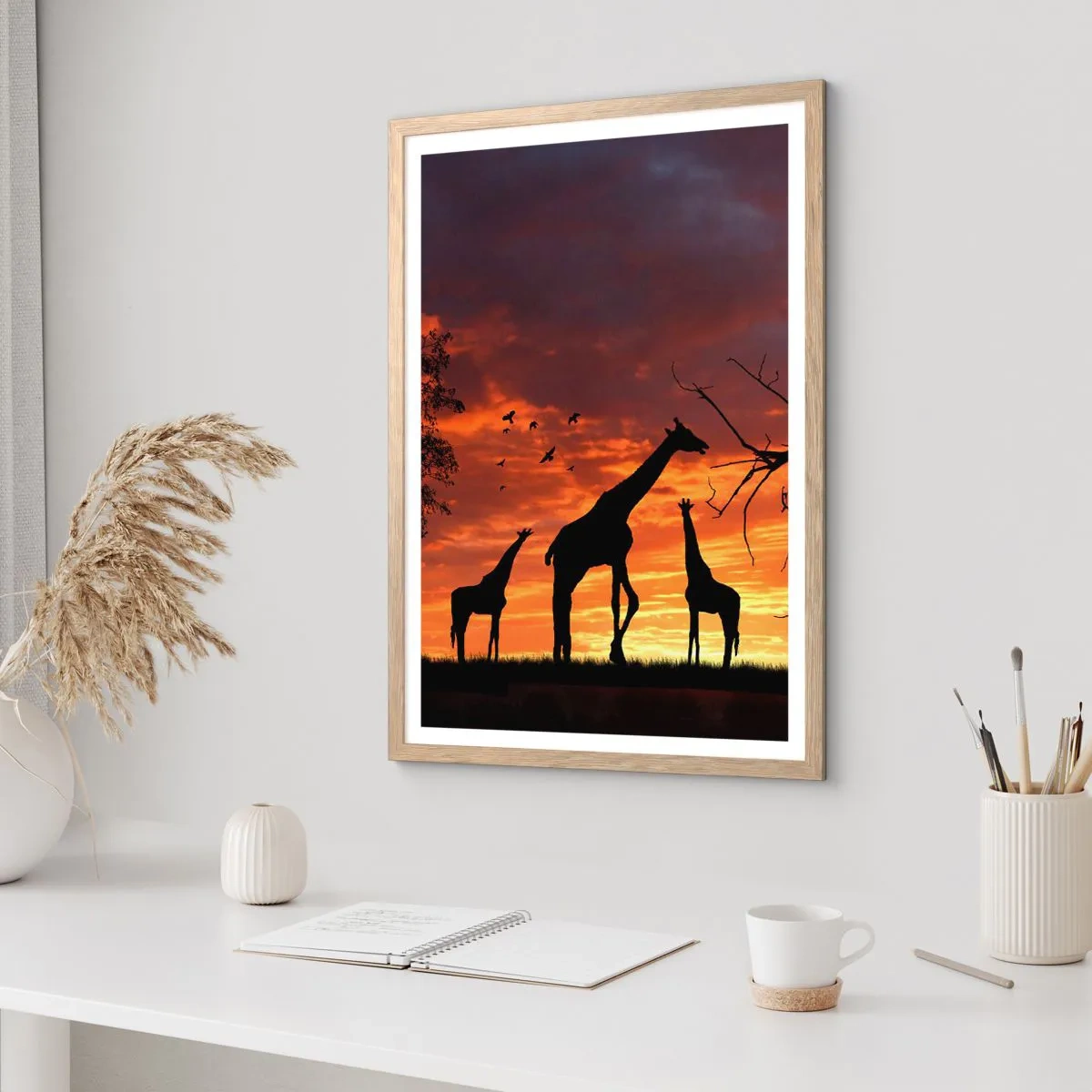 Poster în ramă de stejar deschis - O mică cină cu cei dragi - 40x50 cm