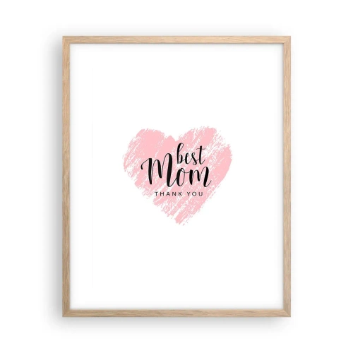 Poster în ramă de stejar deschis - Întotdeauna la momentul potrivit - 40x50 cm