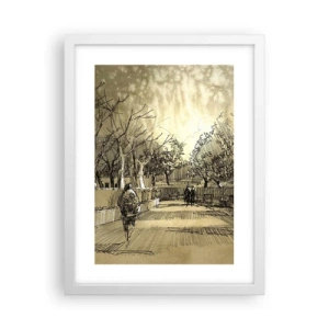 Poster în ramă albă - Un moment reținut cu pene - 30x40 cm