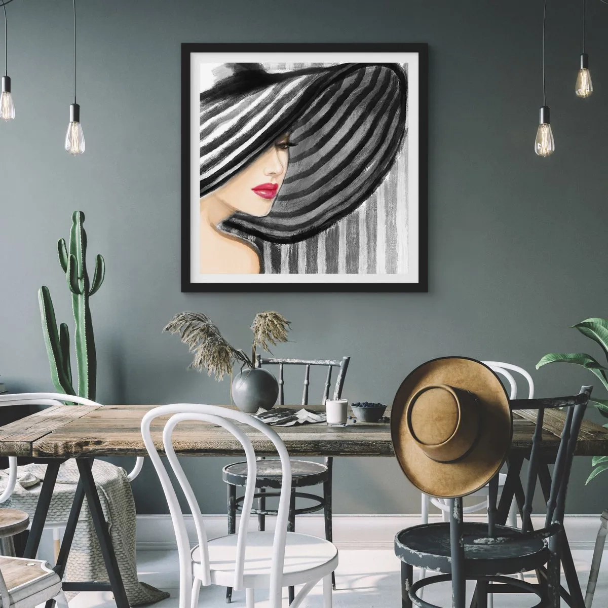 Poster în ramă neagră - Unde te pot găsi? - 50x50 cm