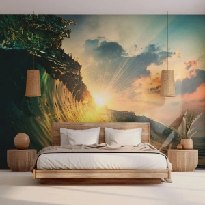 Tapet Standard Eco - Surferule, unde ești? - Valul mării, Raze de soare, Natură - 200x140 cm