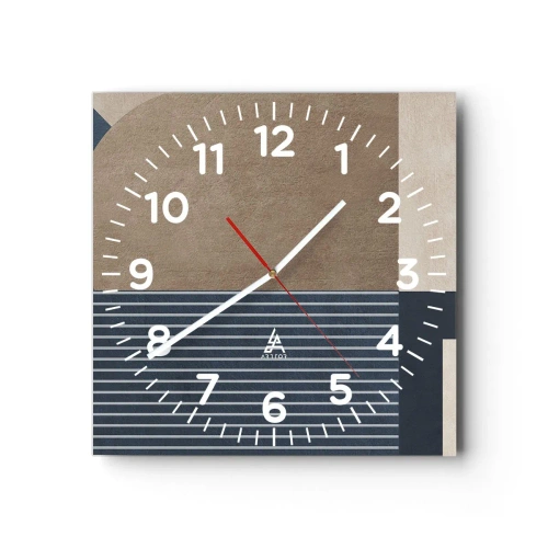 Ceas de perete - Ceas pe sticlă - Compoziție de simplitate și rotunjime - 40x40 cm