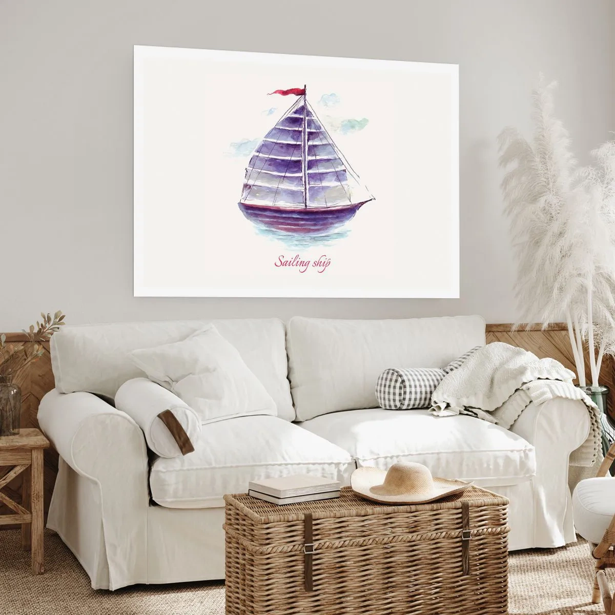 Poster - Pânze pline și apă calmă - 91x61 cm