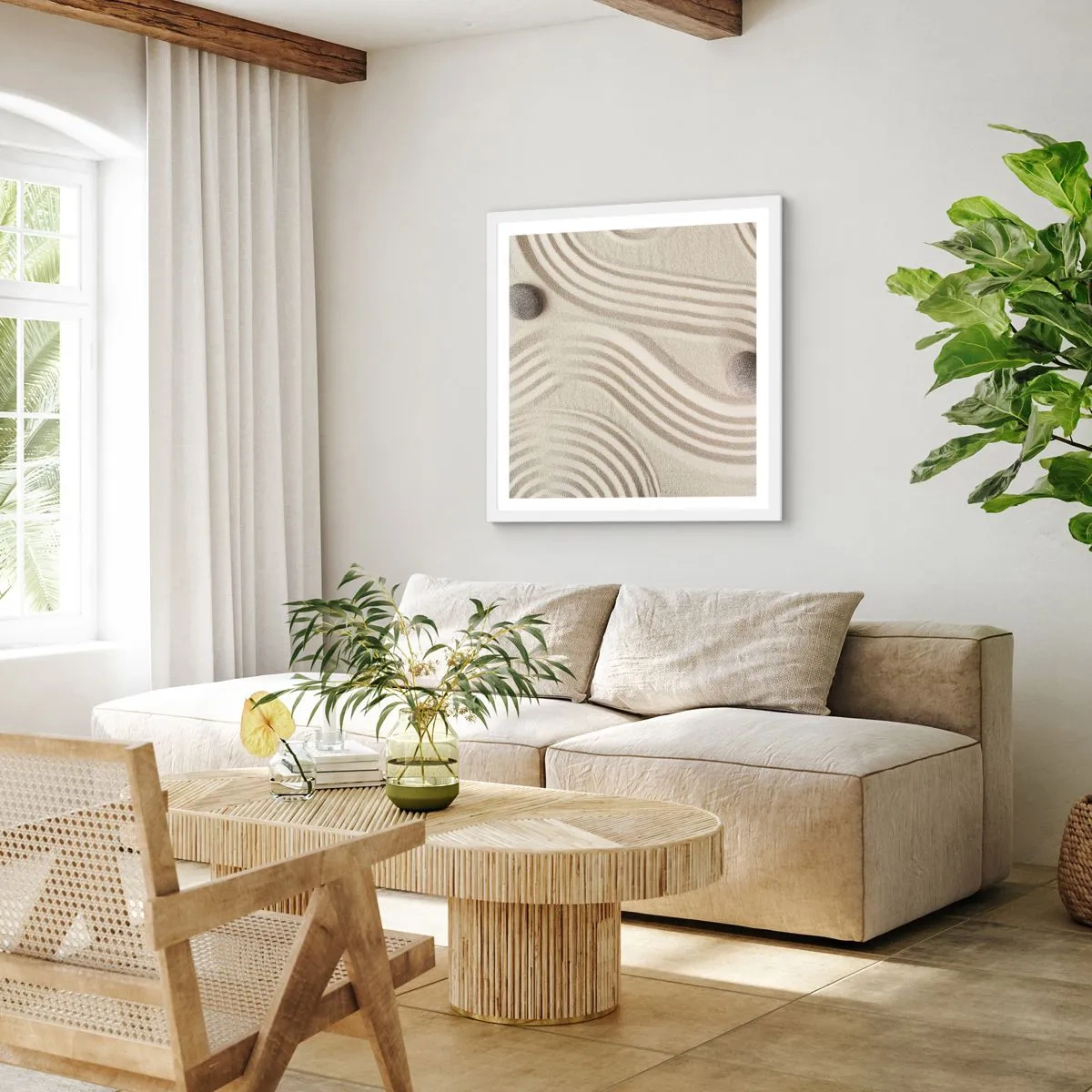 Poster în ramă albă - Atingere de căldură - 50x50 cm