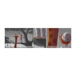 Mostră tapet Premium Sand - Acest lucru se întâmplă cu adevărat - Girafă, Pentru copii, Vis - 100x30 cm