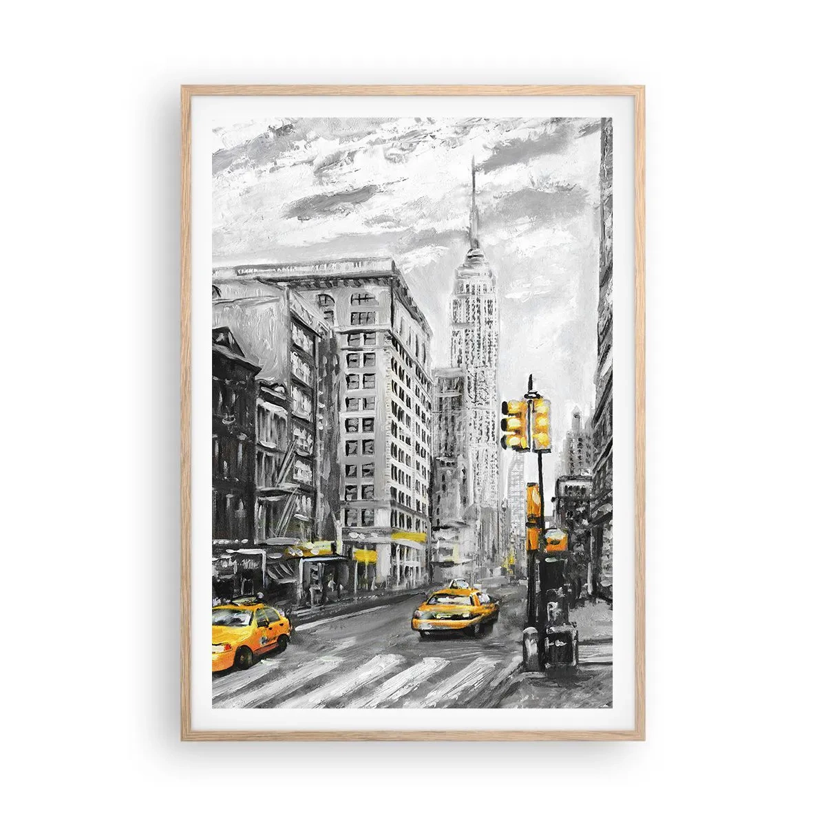 Poster în ramă de stejar deschis - O poveste din New York - 70x100 cm