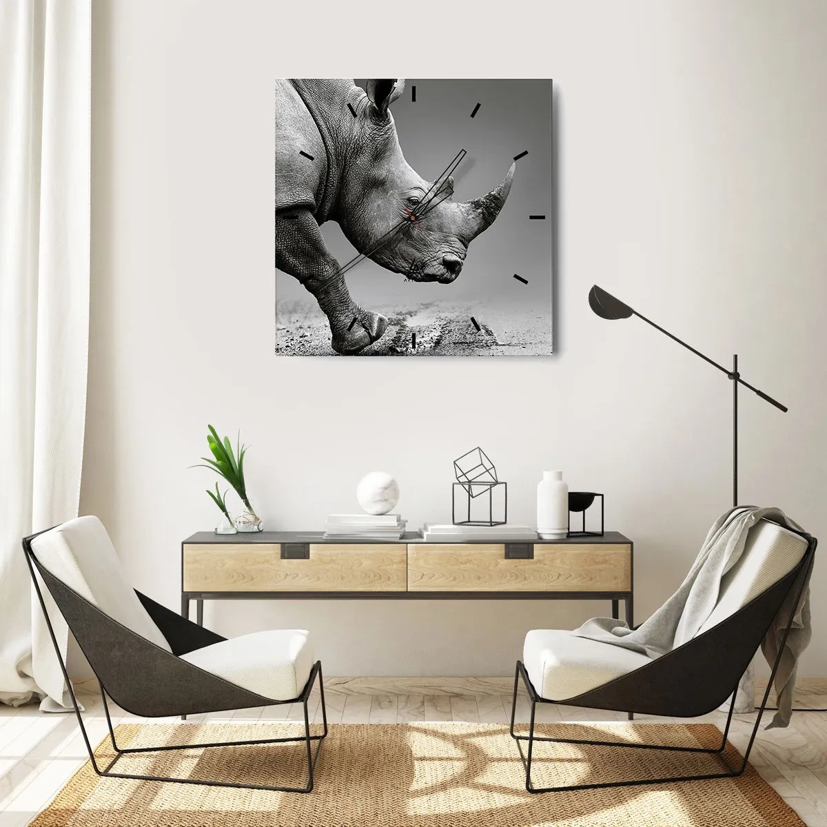 Ceas de perete - Ceas pe sticlă - O forță de neoprit - 30x30 cm