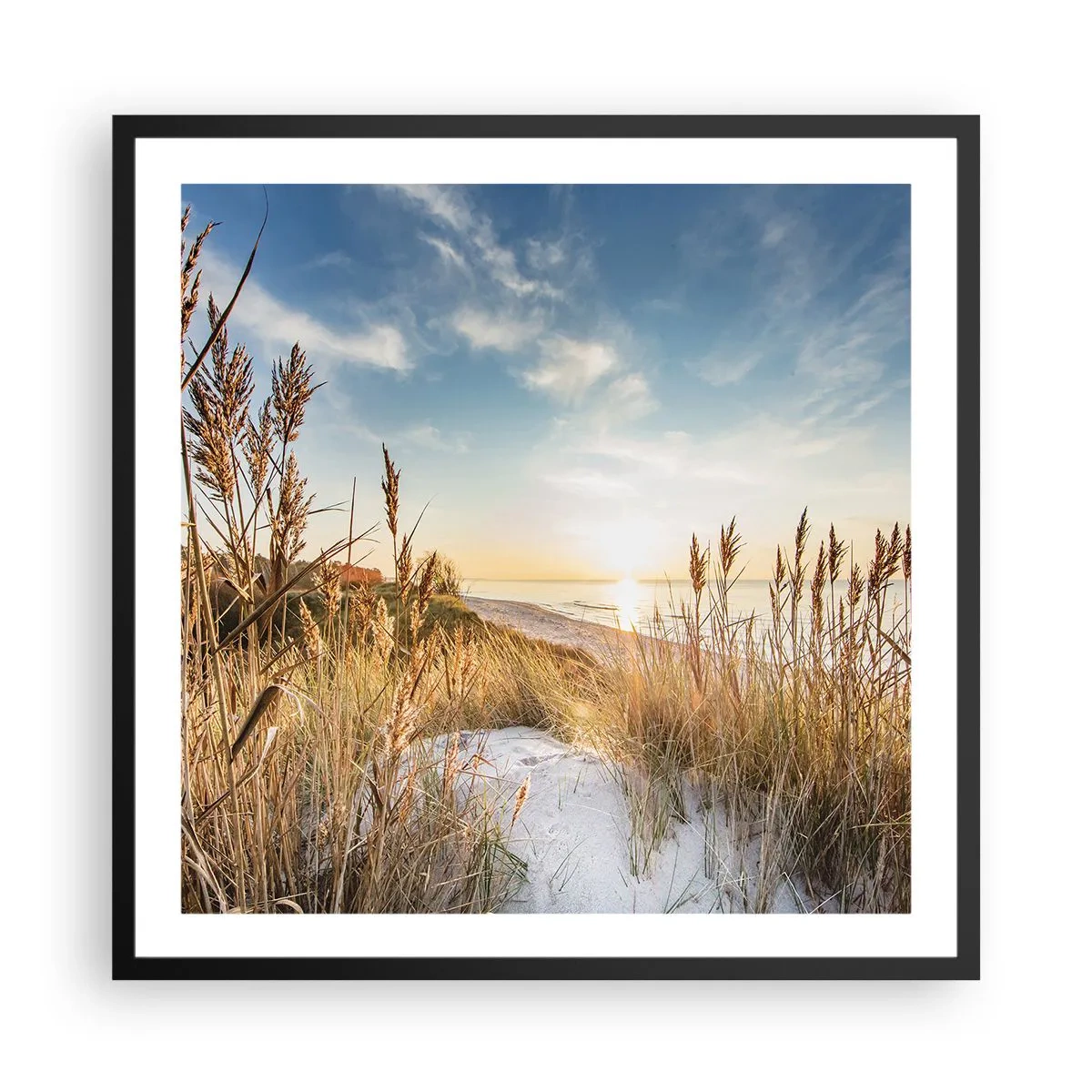 Poster în ramă neagră - Plaja de nord - 60x60 cm