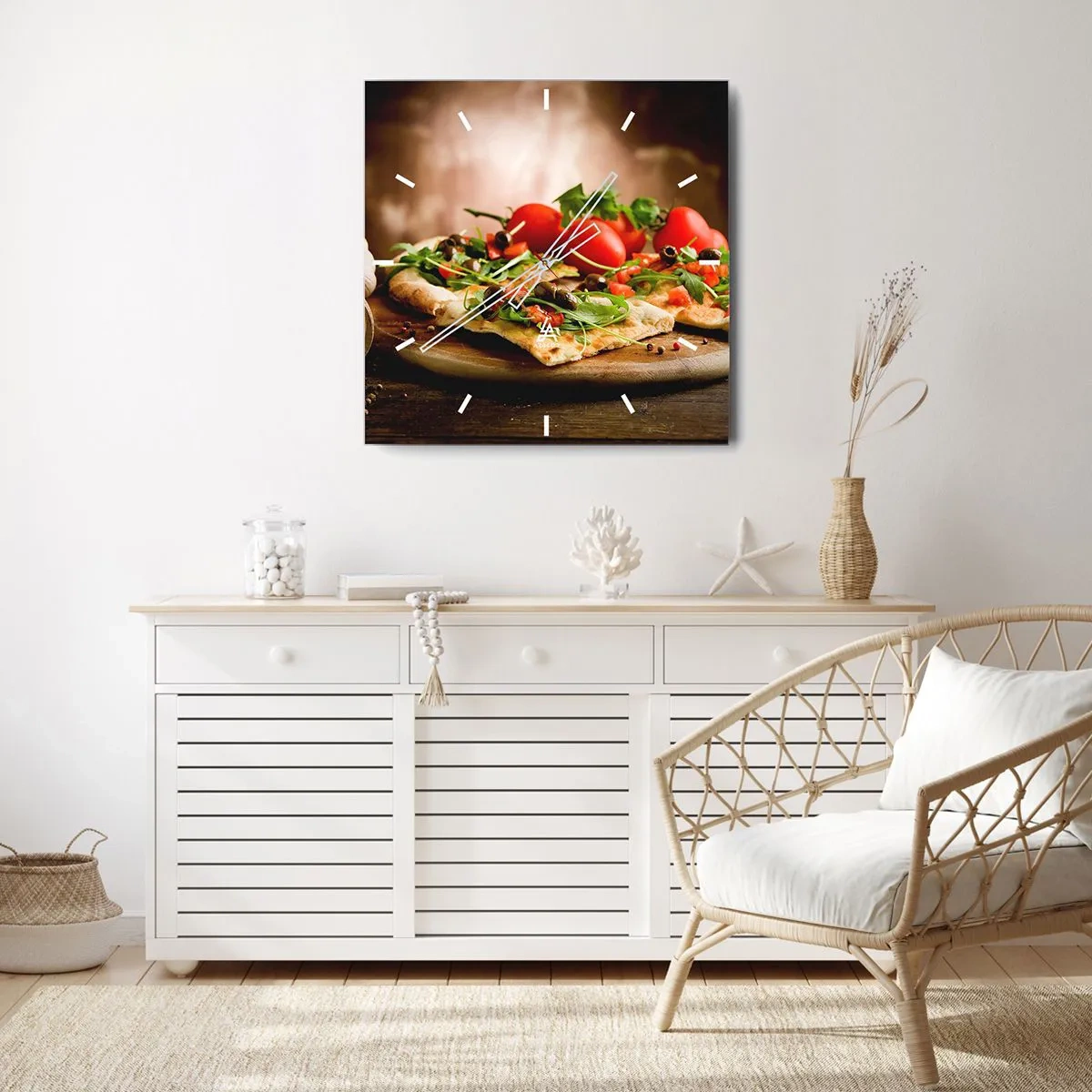 Ceas de perete - Ceas pe sticlă - Direct din cuptor și din grădină - 40x40 cm