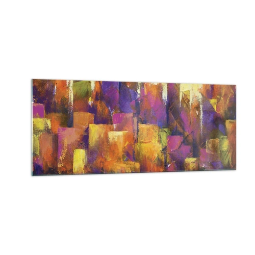 Tablou pe sticlă - Compoziția metropolitană - 100x40 cm