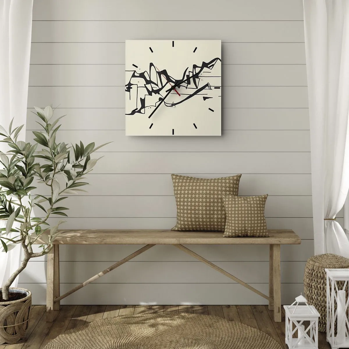 Ceas de perete - Ceas pe sticlă - Poate că peisajul - 40x40 cm