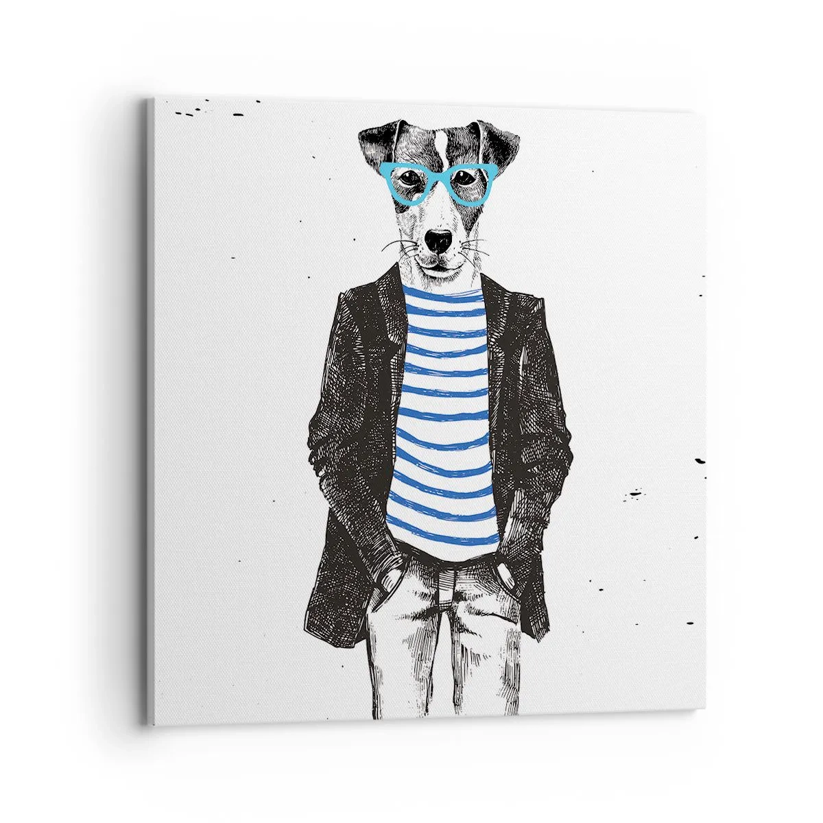 Tablou pe pânză - Câinele în dungi - 70x70 cm