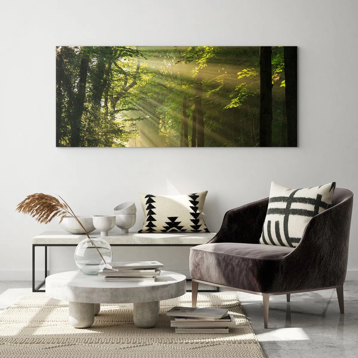 Tablou pe sticlă - Moment de pădure - 120x50 cm