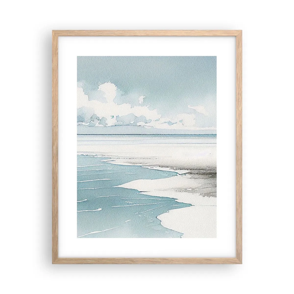 Poster în ramă de stejar deschis - Mareea blândă - 40x50 cm
