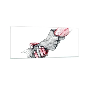 Tablou pe sticlă - Ești pe mâini bune - 100x40 cm