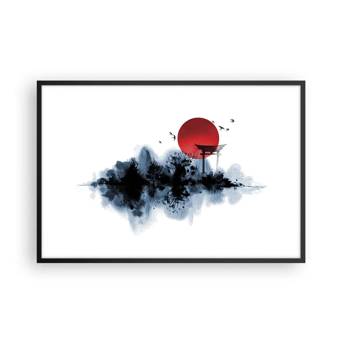 Poster în ramă neagră - O vedere japoneză - 91x61 cm