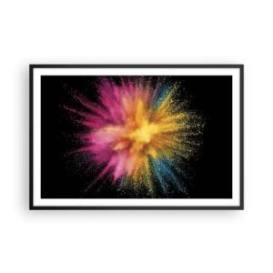 Poster în ramă neagră - Nașterea culorii  - 91x61 cm