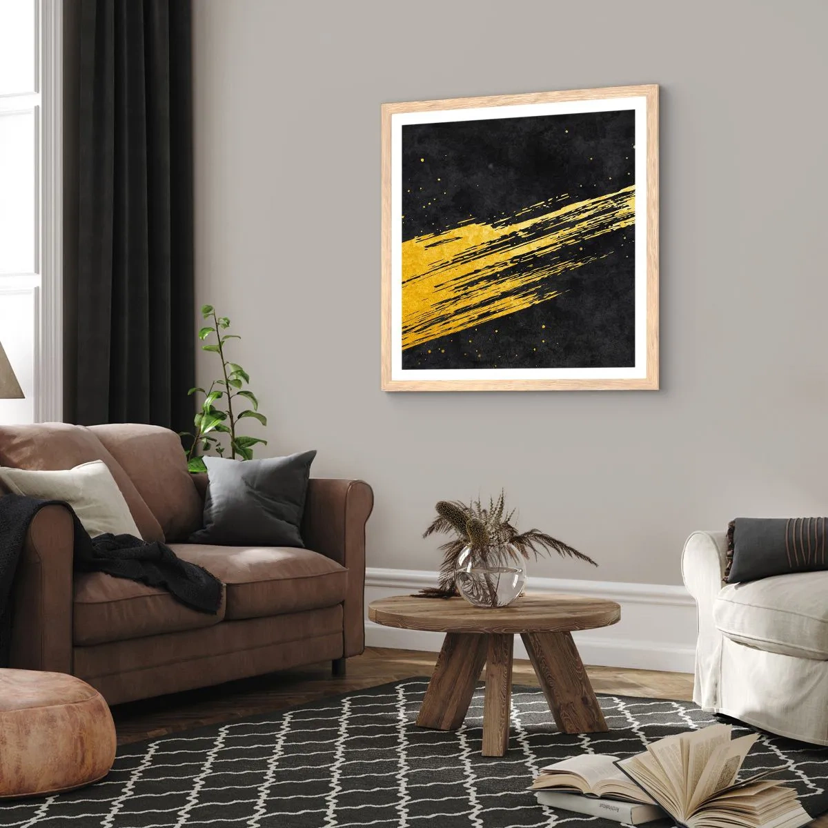 Poster în ramă de stejar deschis - Salt în hiperspațiu - 30x30 cm