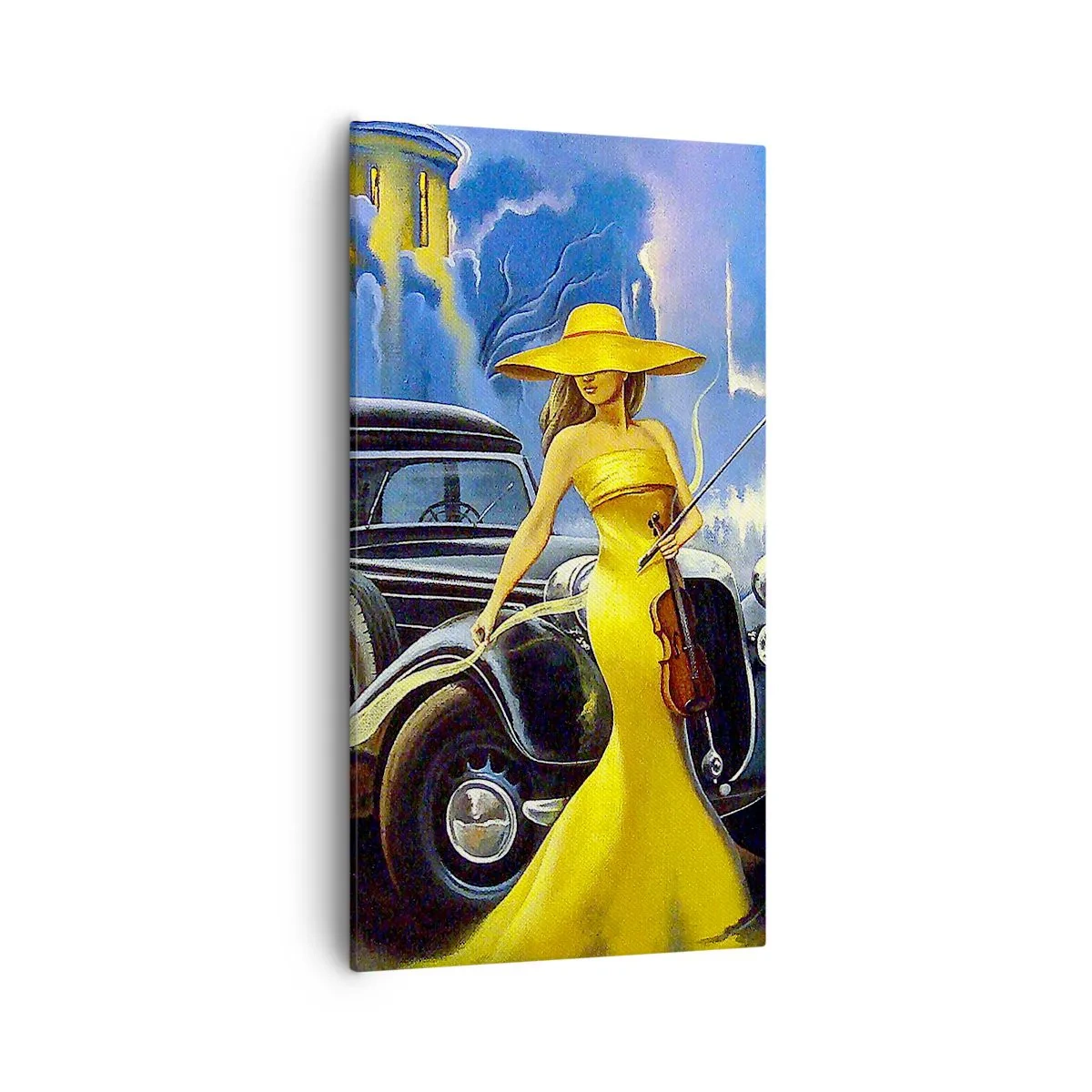 Tablou pe pânză - Nocturne pentru vioară și dragoste - 55x100 cm