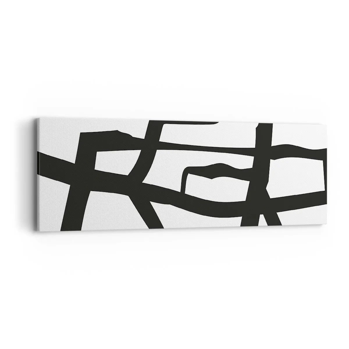 Tablou pe pânză - Construcție în alb și negru - 90x30 cm