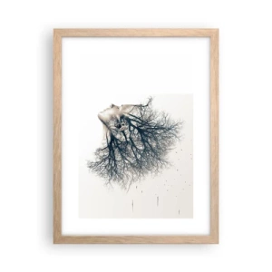 Poster în ramă de stejar deschis - Ascultând șoapta copacului - 30x40 cm