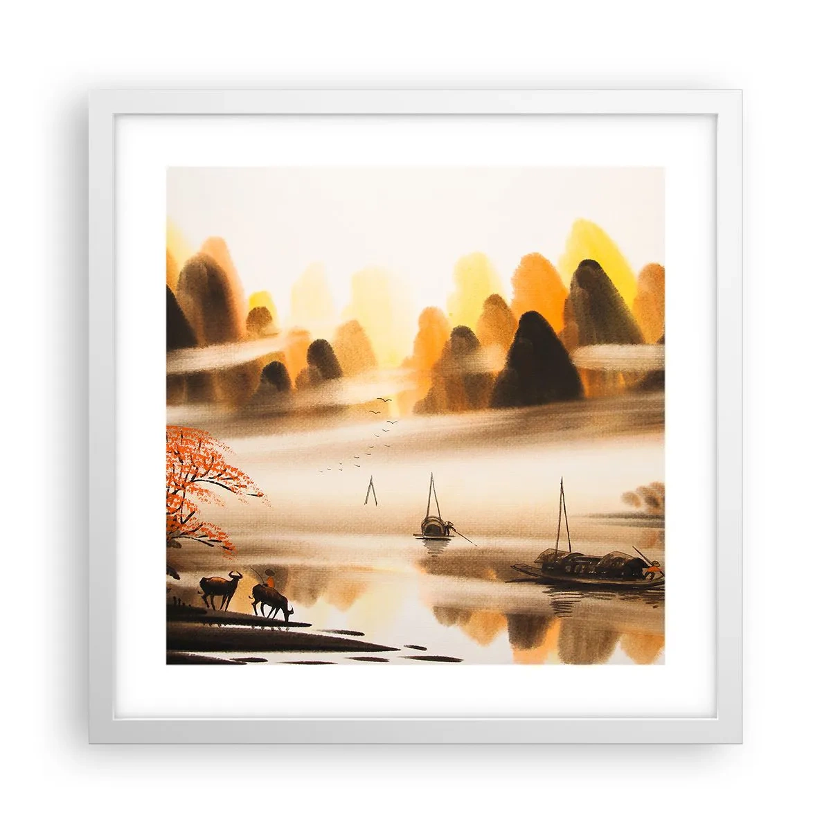 Poster în ramă albă - Mai departe decât Orientul Îndepărtat - 40x40 cm